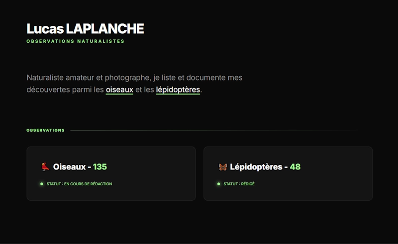 Portfolio Naturaliste